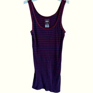 Mossimo burgundy and navy blue striped tank top in a women's size small.